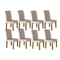 Conjunto: Mesa Sala Jantar Jade Kit 8 Un Imbuia/Veludo Creme - Rufato - 1