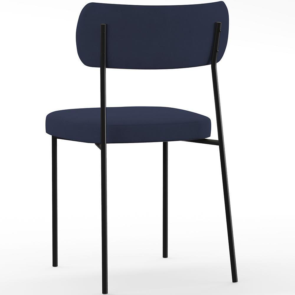 Cadeira Sala De Jantar L02 Suede Azul Marinho - 2