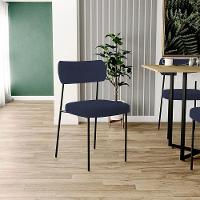 Cadeira Sala De Jantar L02 Suede Azul Marinho - 7