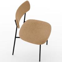 Kit 02 Cadeiras Estofadas Para Sala De Jantar Melina L02 Bouclê Mostarda