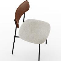 Kit 02 Cadeiras Sala De Jantar L02 Marrom Bouclê Creme