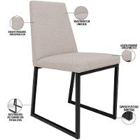 Kit 02 Cadeiras Sala De Jantar L02 Bege - 6