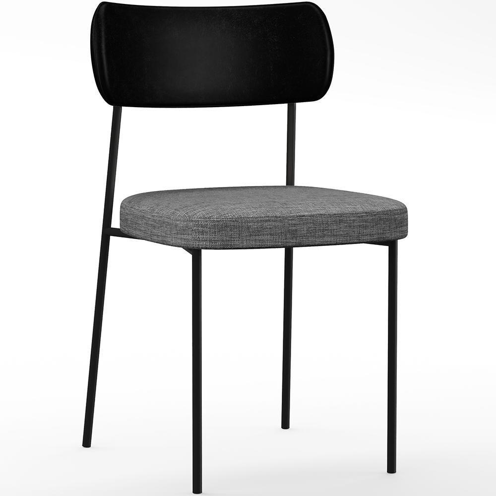 Cadeira Para Sala De Jantar Melina L02 Preto Cinza Escuro - 1