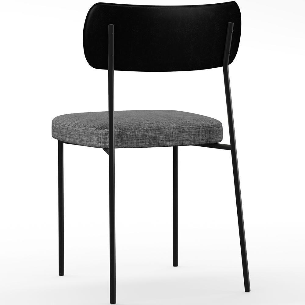 Cadeira Para Sala De Jantar Melina L02 Preto Cinza Escuro - 3