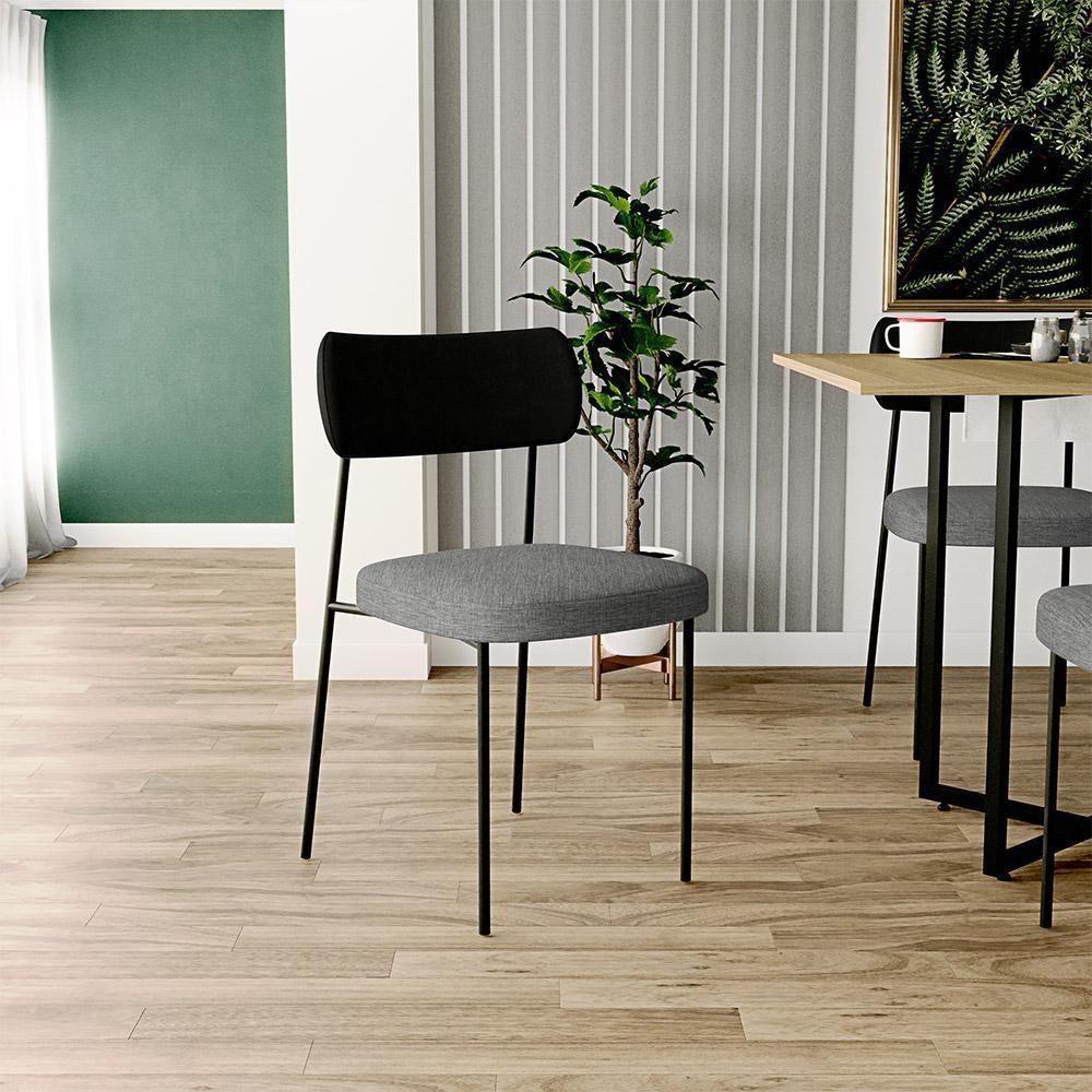 Cadeira Para Sala De Jantar Melina L02 Preto Cinza Escuro - 7