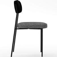 Cadeira Para Sala De Jantar Melina L02 Preto Cinza Escuro