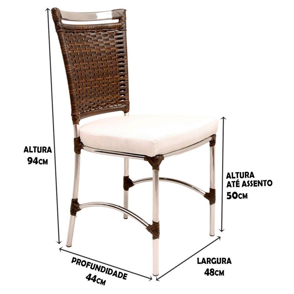 Cadeira De Jantar Jk Em Alumínio E Assento Impermeável - 2