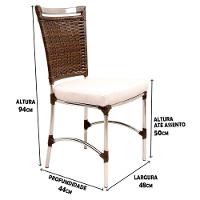 Cadeira De Jantar Jk Em Alumínio E Assento Impermeável