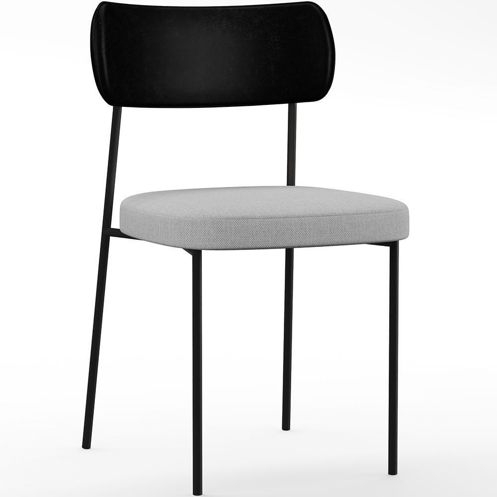 Cadeira Para Sala De Jantar Melina L02 Preto Cinza - 1