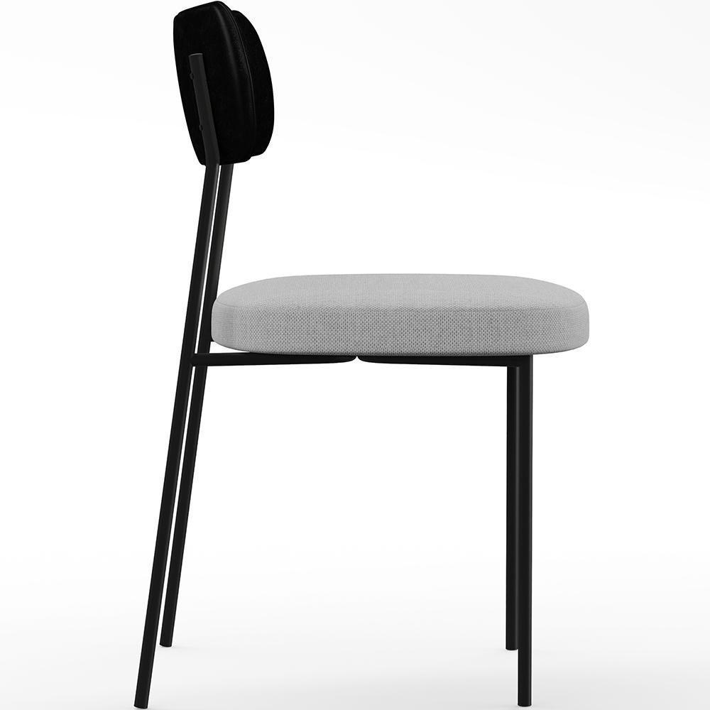 Cadeira Para Sala De Jantar Melina L02 Preto Cinza - 3