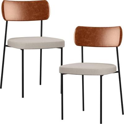 Kit 02 Cadeiras Sala De Jantar L02 Camel Cru