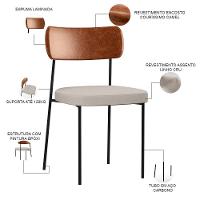 Kit 02 Cadeiras Sala De Jantar L02 Camel Cru - 10