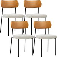 Kit 04 Cadeiras Para Sala De Jantar L02 Whisky Bouclê Creme - 1