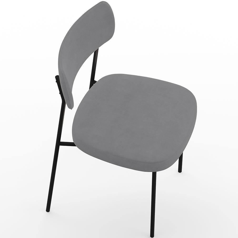 Kit 06 Cadeiras Sala De Jantar L02 Suede Cinza - 3