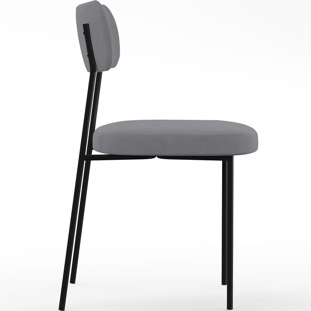 Kit 06 Cadeiras Sala De Jantar L02 Suede Cinza - 4