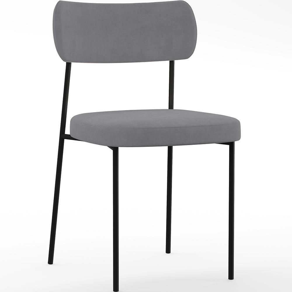 Kit 06 Cadeiras Sala De Jantar L02 Suede Cinza - 7