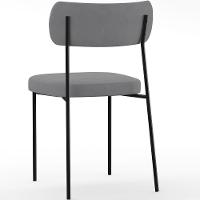 Kit 06 Cadeiras Sala De Jantar L02 Suede Cinza - 2