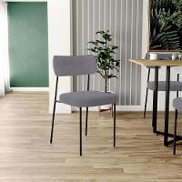 Kit 06 Cadeiras Sala De Jantar L02 Suede Cinza - 8