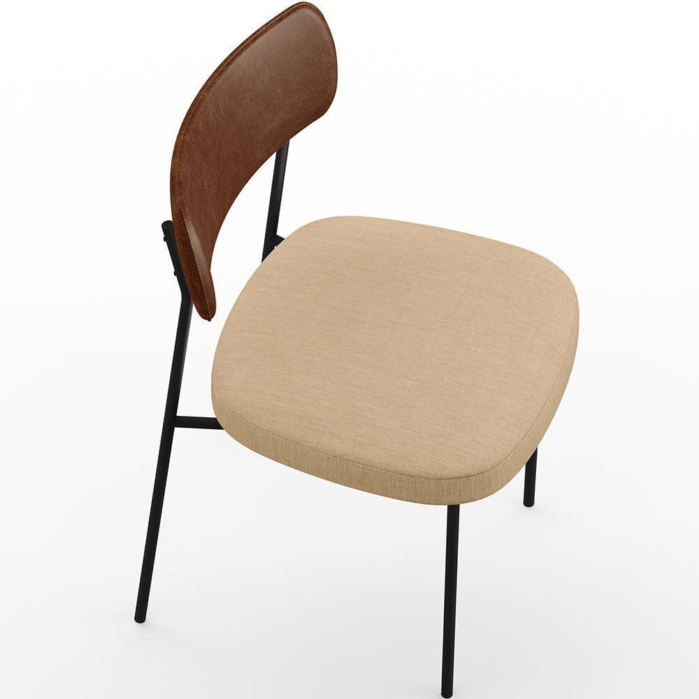 Kit 08 Cadeiras Sala De Jantar L02 Marrom Bege Escuro - 2