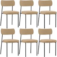 Kit 06 Cadeiras Sala De Jantar L02 Bege Escuro - 1