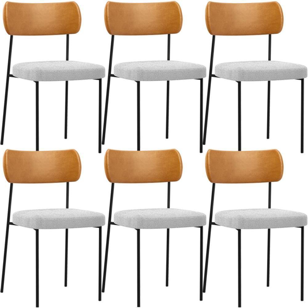 Kit 06 Cadeiras Sala De Jantar L02 Whisky Bouclê Cinza - 1