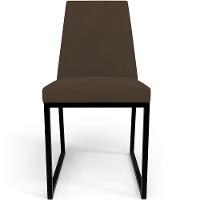 Kit 08 Cadeiras Sala De Jantar Preto L02 Suede Marrom