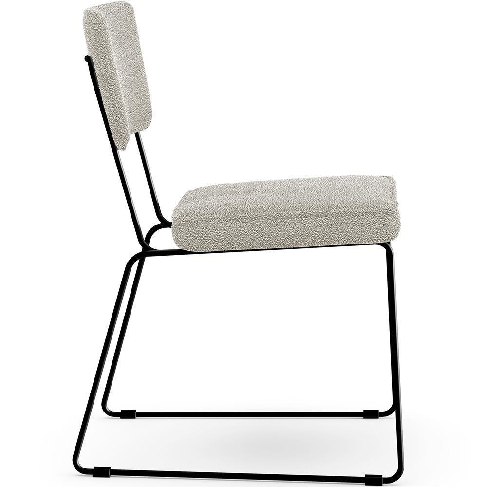 Kit 04 Cadeiras Base De Aço Allana L02 Bouclê Creme - 4