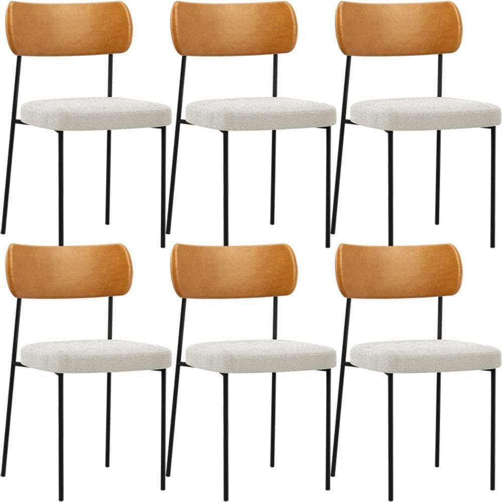 Kit 06 Cadeiras Sala De Jantar L02 Whisky Bouclê Creme - 1