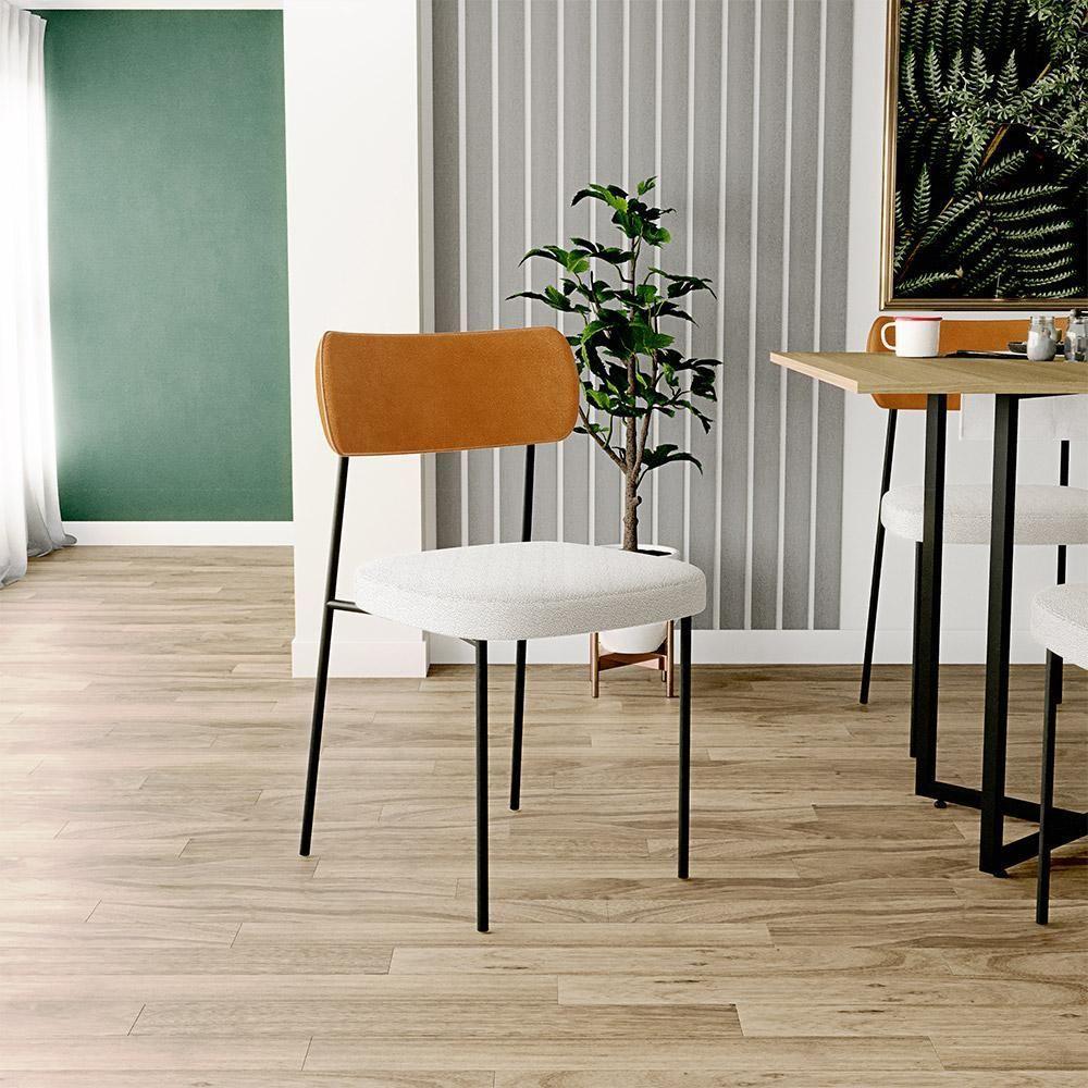 Kit 06 Cadeiras Sala De Jantar L02 Whisky Bouclê Creme - 7