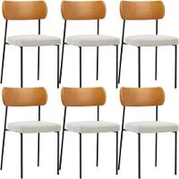 Kit 06 Cadeiras Sala De Jantar L02 Whisky Bouclê Creme - 1