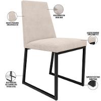 Kit 06 Cadeiras Para Sala De Jantar L02 Suede Bege - 1