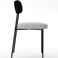 Kit 04 Cadeiras Para Sala De Jantar L02 Preto Bouclê Cinza - 3