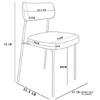 Kit 04 Cadeiras Para Sala De Jantar L02 Preto Bouclê Creme - 5