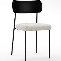 Kit 04 Cadeiras Para Sala De Jantar L02 Preto Bouclê Creme - 8