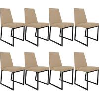 Kit 08 Cadeiras Sala De Jantar L02 Bege Escuro - 1