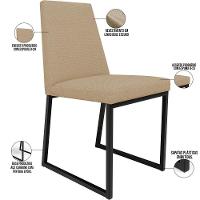 Kit 08 Cadeiras Sala De Jantar L02 Bege Escuro - 6