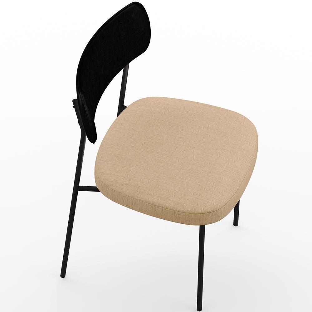 Cadeira Para Sala De Jantar Melina L02 Preto Bege Escuro - 2