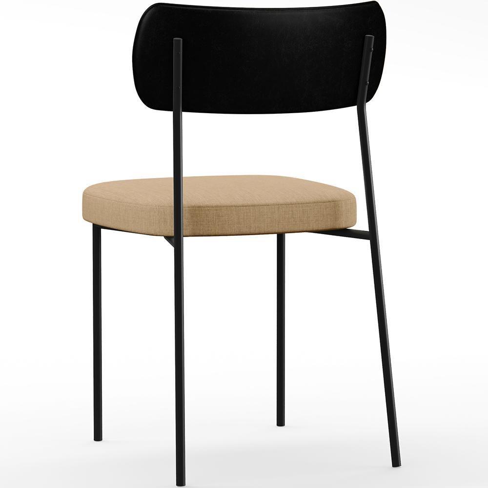 Cadeira Para Sala De Jantar Melina L02 Preto Bege Escuro - 3