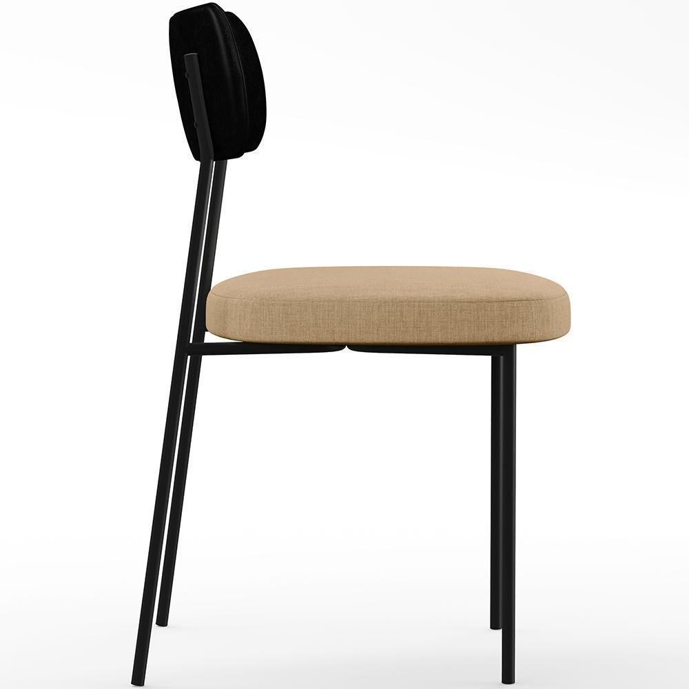 Cadeira Para Sala De Jantar Melina L02 Preto Bege Escuro - 4