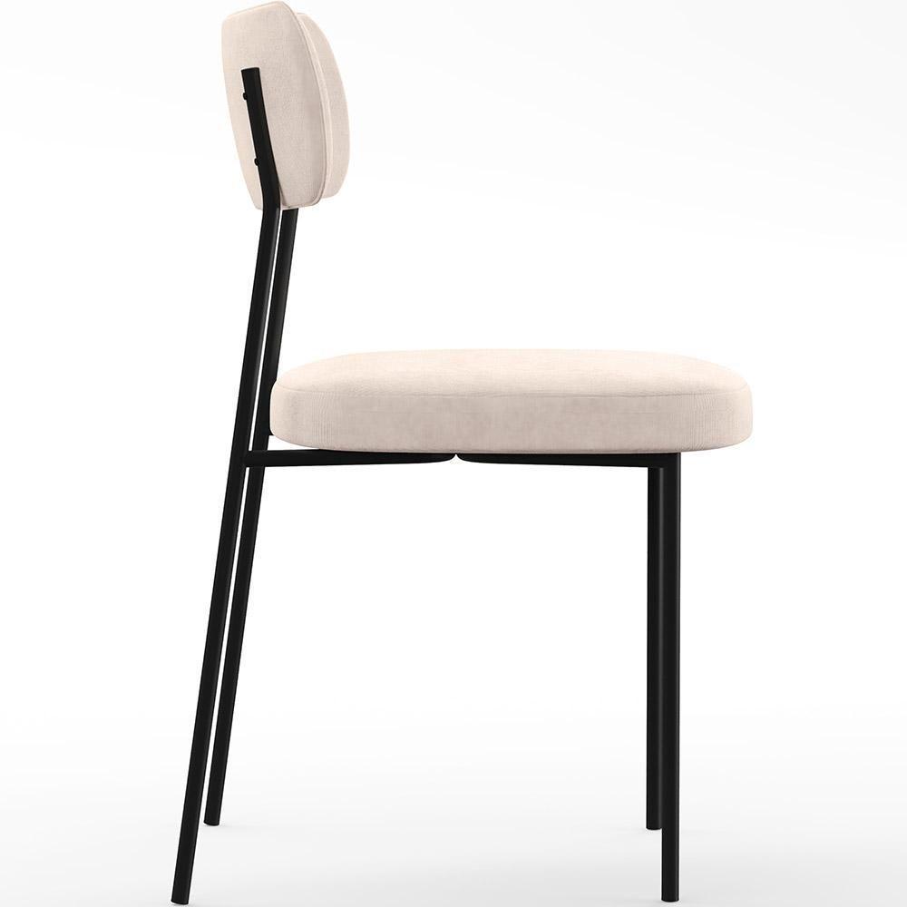 Kit 06 Cadeiras Sala De Jantar L02 Suede Bege - 4