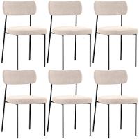 Kit 06 Cadeiras Sala De Jantar L02 Suede Bege - 1