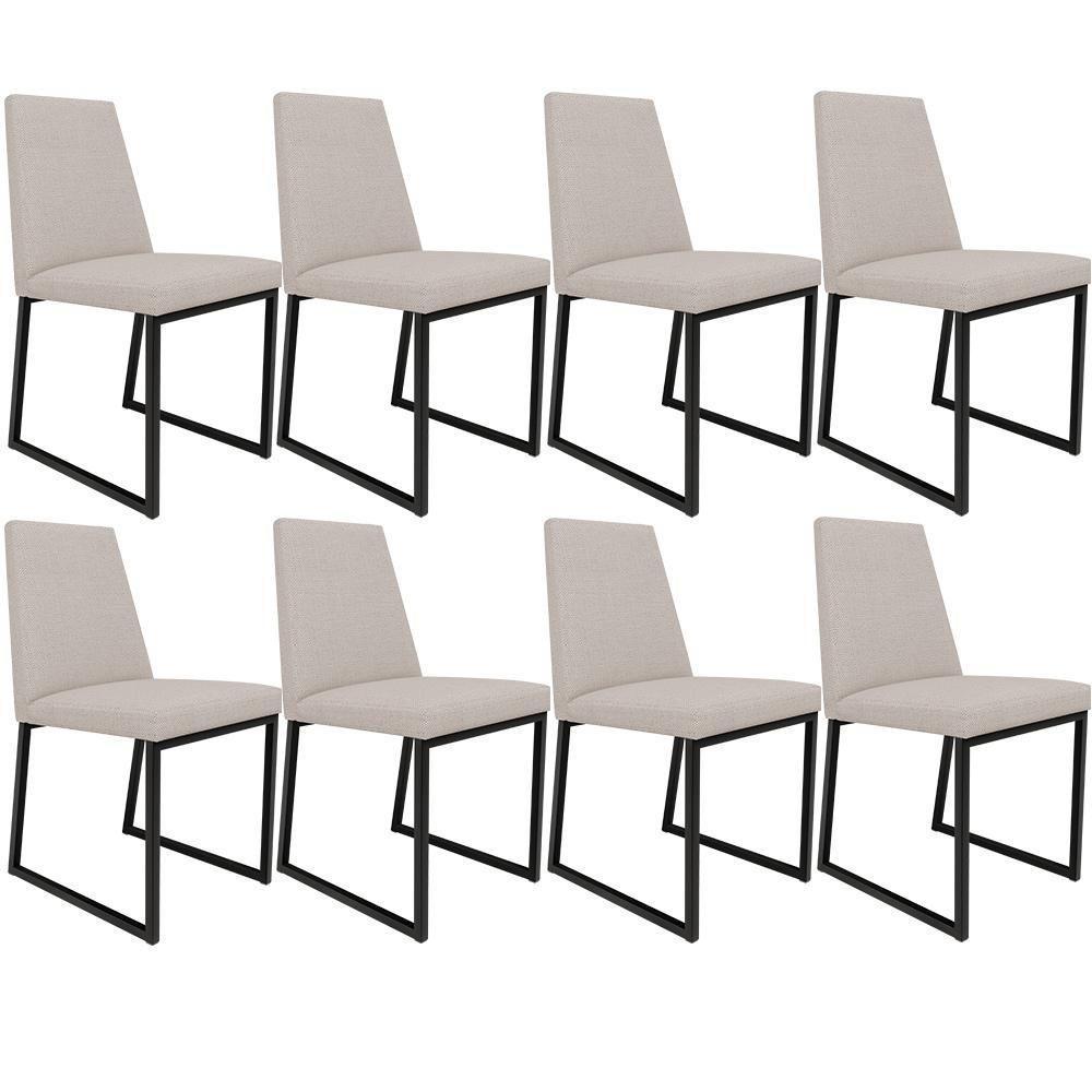 Kit 08 Cadeiras Sala De Jantar L02 Bege - 1