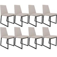 Kit 08 Cadeiras Sala De Jantar L02 Bege - 1