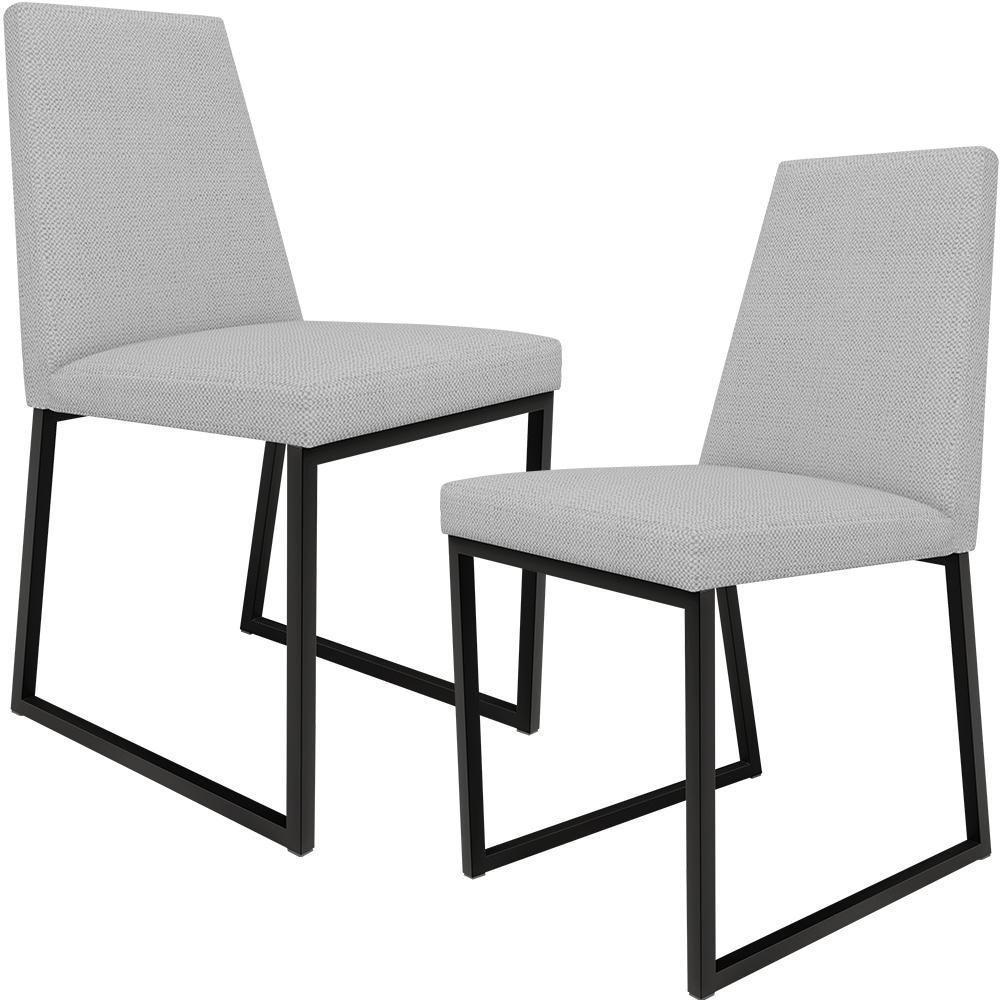 Kit 02 Cadeiras Sala De Jantar L02 Cinza - 1