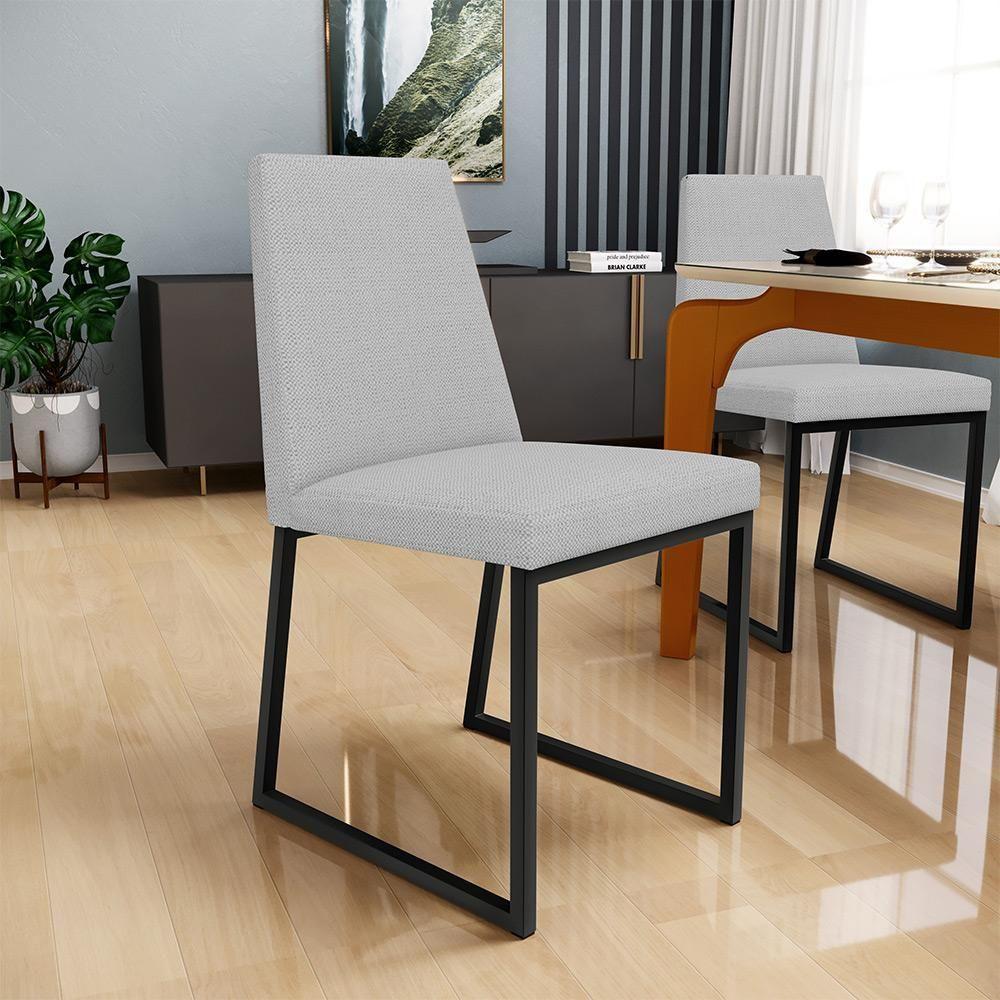 Kit 02 Cadeiras Sala De Jantar L02 Cinza - 7