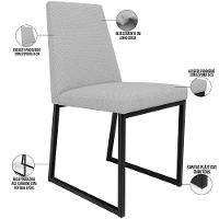 Kit 02 Cadeiras Sala De Jantar L02 Cinza - 6