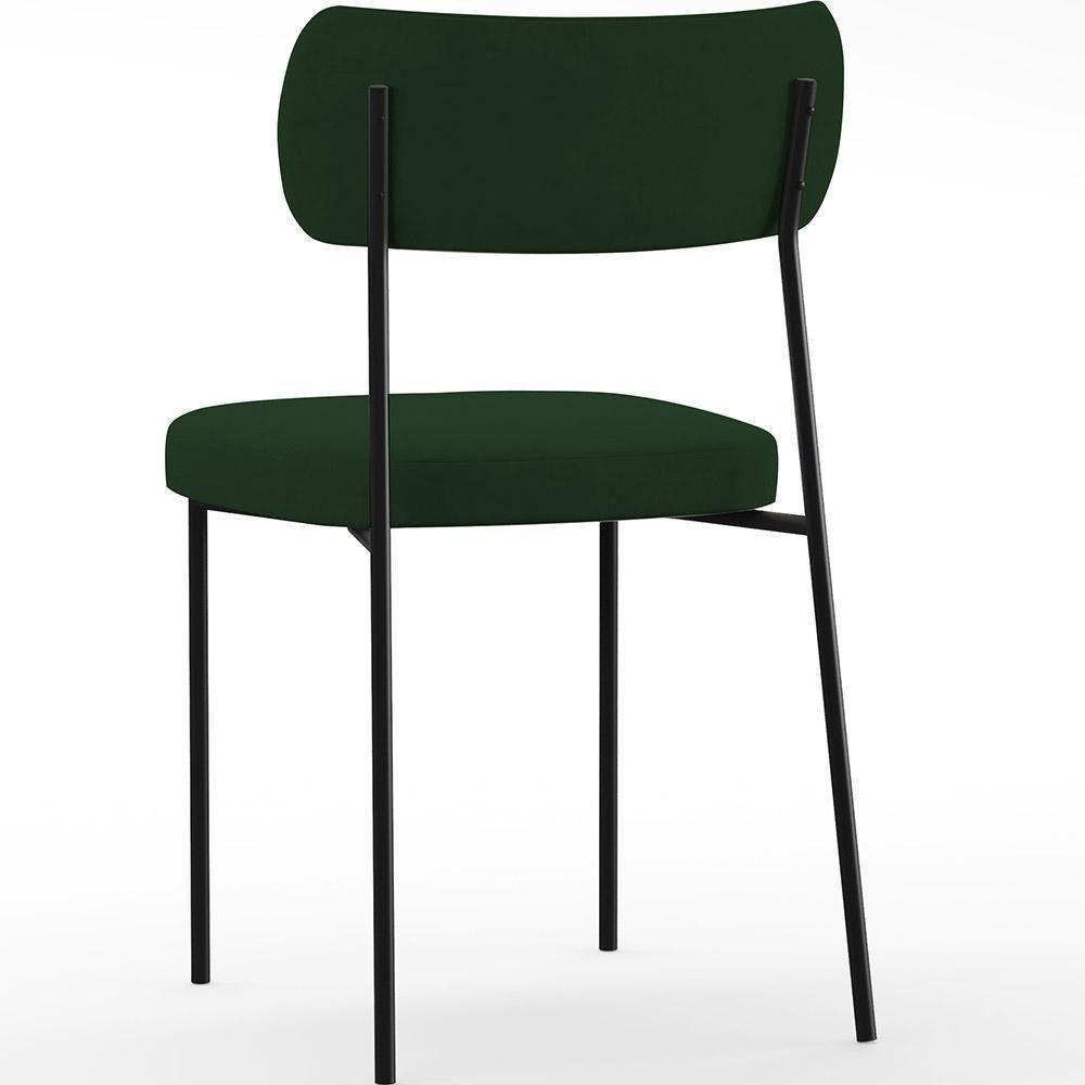 Kit 04 Cadeiras Sala De Jantar L02 Suede Verde Musgo - 2