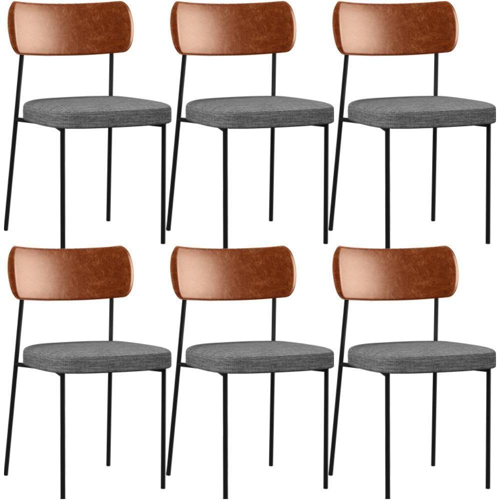 Kit 06 Cadeiras Sala De Jantar L02 Camel Cinza Escuro - 1