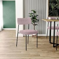 Kit 08 Cadeiras Sala De Jantar L02 Suede Rosê - 8