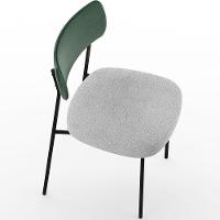 Kit 04 Cadeiras Sala De Jantar L02 Verde Musgo Bouclê Cinza - 2